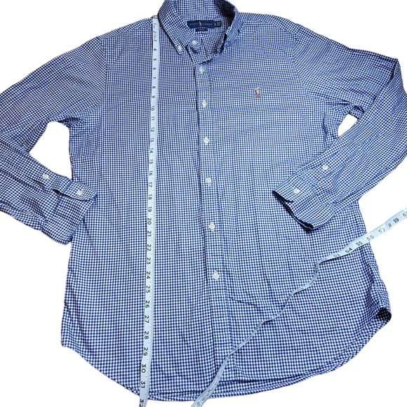 Polo Ralph Lauren "OXFORD" Slim Fit Button Down Blue Gingham Men's Shirt Size XL - Picture 9 of 15
